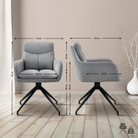 2er Set Esszimmerstuhl Somers Stoff hellgrau 