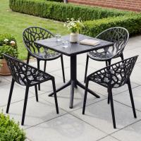 Gartenmöbel-Set Neriva mit 4 Stühlen schwarz Gartenmöbel-Set Neriva mit 4 Stühlen schwarz