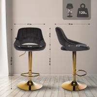 Barhocker Milet Samt gold schwarz 