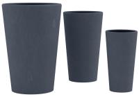 3er Set Pflanzkübel 4 anthrazit 