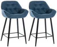 2er Set Barhocker Gibson Stoff  blau