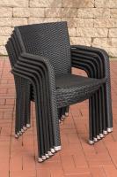 Polyrattan Stuhl Leonie schwarz 