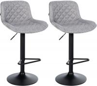 2er Set Barhocker Kasson Stoff  grau