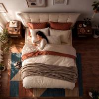 Bett Mirka 160x200 cm Stoff creme 