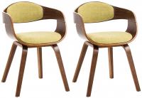 2er Set Stühle Kingston Stoff walnuss/hellgrün