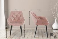 4er Set Stuhl Tanna Samt pink 