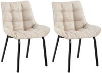 2er Set Stuhl Saranda Stoff schwarz elfenbein 2er Set Stuhl Saranda Stoff schwarz elfenbein