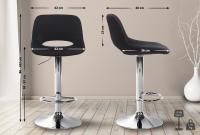 2er Set Barhocker Camden Samt chrom schwarz 