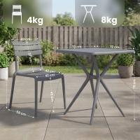Gartenmöbel-Set Vela mit 4 Stühlen dunkelgrau 