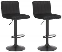 2er Set Barhocker Jamie Samt schwarz 