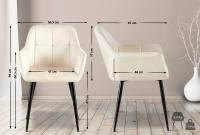 2er Set Esszimmerstuhl Emia Samt creme 