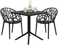 Gartenmöbel-Set Avara mit 2 Stühlen schwarz