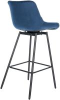 4er Set Barhocker Weston Schwenkbar Samt blau 