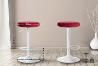 2er Set Barhocker Ponte Samt weiß rot 