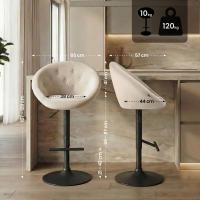 Barhocker London Samt schwarz creme 