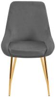 2er Set Esszimmerstuhl Elmira Samt gold dunkelgrau 