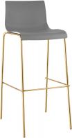 Barhocker Hover Kunststoff 4-Fuß Gold grau 