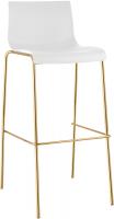 Barhocker Hover Kunststoff 4-Fuß Gold weiß 