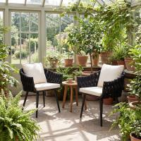 Gartenstuhl Naxos Anthrazit mit Sitzkissen creme 