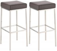 2er Set Barhocker Montreal 85 Kunstleder edelstahl braun
