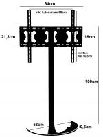TV Ständer rund schwarz-matt 