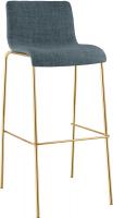 Barhocker Hover Stoff 4-Fuß Gold blau 