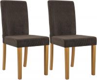2er Set Esszimmerstuhl Ina Cord antik hell braun 