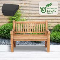 Teakbank Daxon mit Sitzkissen 120 cm dunkelgrau 
