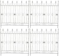 4er Set Gartenzäune Mangold antik-grün
