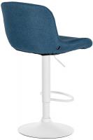 2er Set Barhocker Solon Weiß Stoff blau 