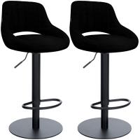 2er Set Barhocker HD Milet B Stoff schwarz
