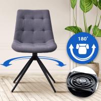 2er Set Esszimmerstuhl Merna Stoff dunkelgrau 2er Set Esszimmerstuhl Merna Stoff dunkelgrau