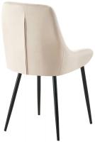 2er Set Esszimmerstuhl Elmira Samt schwarz creme 