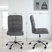 Arbeitshocker Trenton Kunstleder grau 