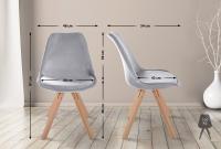 Stuhl Sofia Samt Square hellgrau 