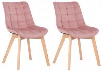 2er Set Esszimmerstühle Passaic Samt pink