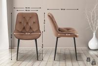 2er Set Esszimmerstuhl Wallace Samt braun 