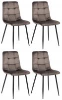 4er Set Esszimmerstuhl Tilde Samt grau 