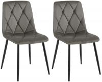 2er Set Esszimmerstuhl Clairton Samt anthrazit 2er Set Esszimmerstuhl Clairton Samt anthrazit