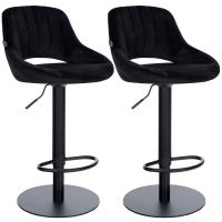 2er Set Barhocker HD Milet B Samt schwarz