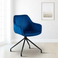 Esszimmerstuhl Welby Samt dunkelblau