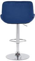 2er Set Barhocker Solon Chrom Samt  blau