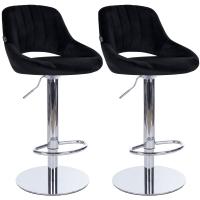 2er Set Barhocker HD Milet C Samt schwarz
