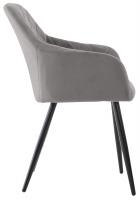 2er Set Esszimmerstuhl Shila Samt grau 