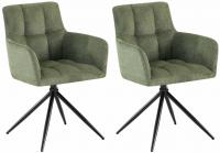 2er Set Esszimmerstuhl Jonah Stoff grün 2er Set Esszimmerstuhl Jonah Stoff grün