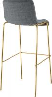 Barhocker Hover Stoff 4-Fuß Gold hellgrau 