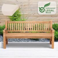 Teakbank Jackson mit Sitzkissen 180 cm + teak creme 