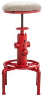 2er Set Barhocker Lumos Vintage Kunstleder rot grau 