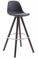 Barhocker Franklin Kunstleder Rund Cappuccino (eiche) schwarz