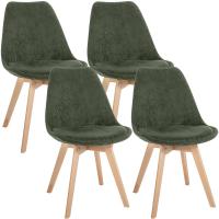 4er Set Stuhl Linares Cord grün